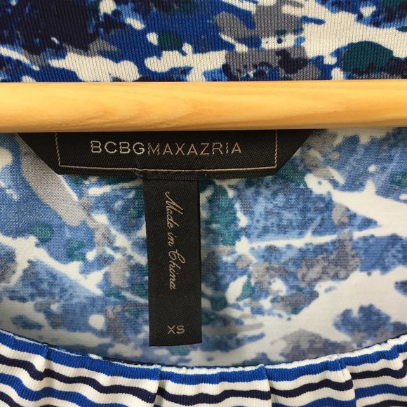 BCBGMaxAzria blue white stretchy dress - size XS - Picture 4 of 7